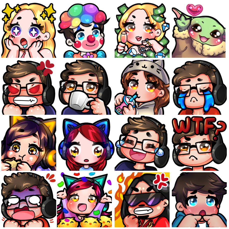 Meezarte emotes & icons